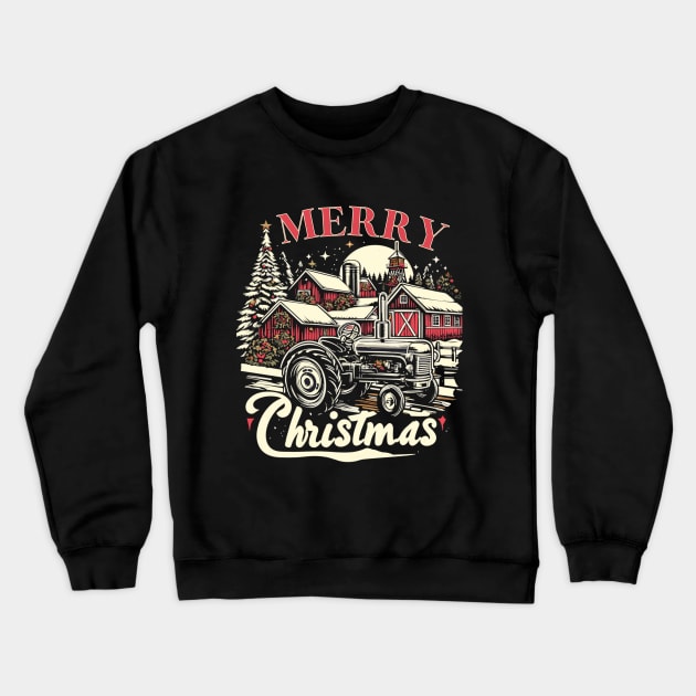 Christmas Tractor Edition Crewneck Sweatshirt by AlephArt